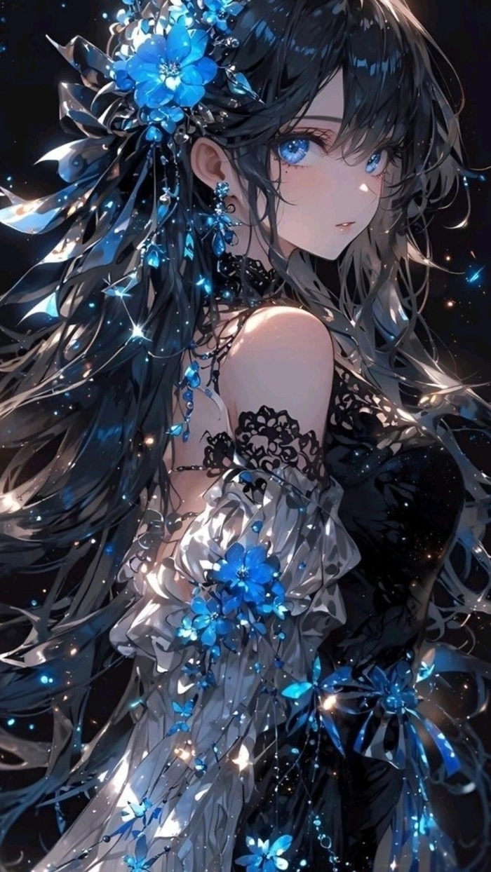 Ảnh Anime tóc đen buộc