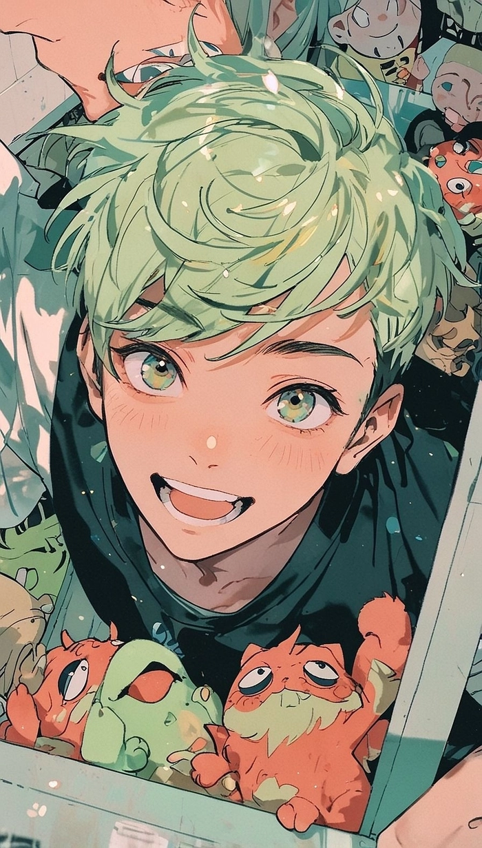 Ảnh anime 4k màu xanh lá