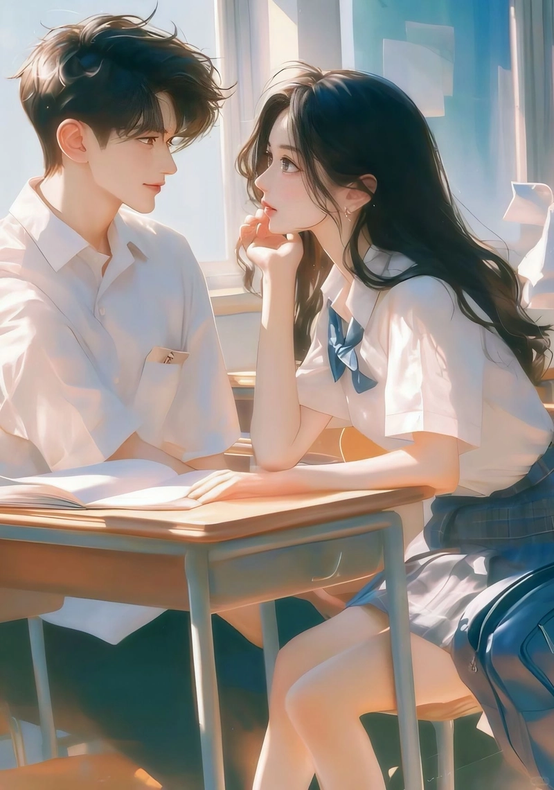 Ảnh anime cặp đôi học sinh