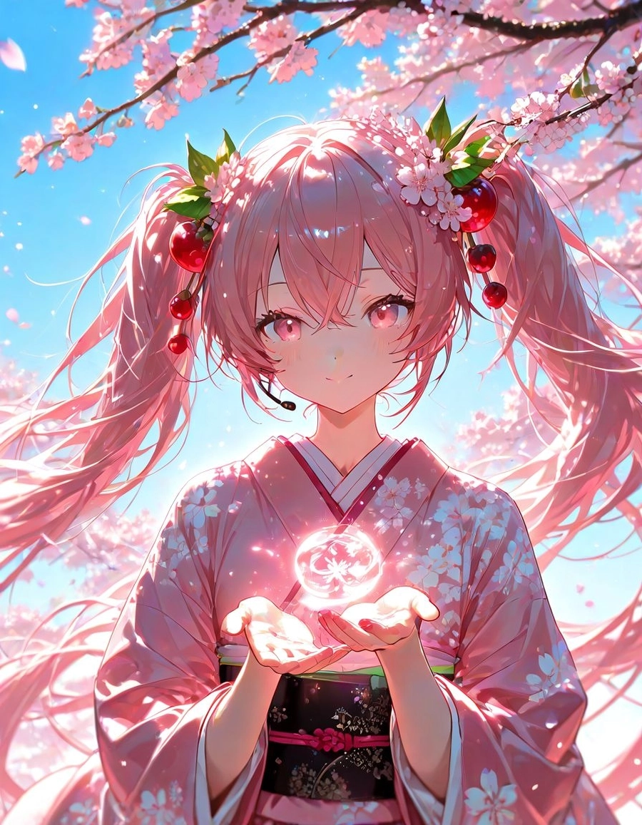 Ảnh anime girl tóc hồng lộng lẫy