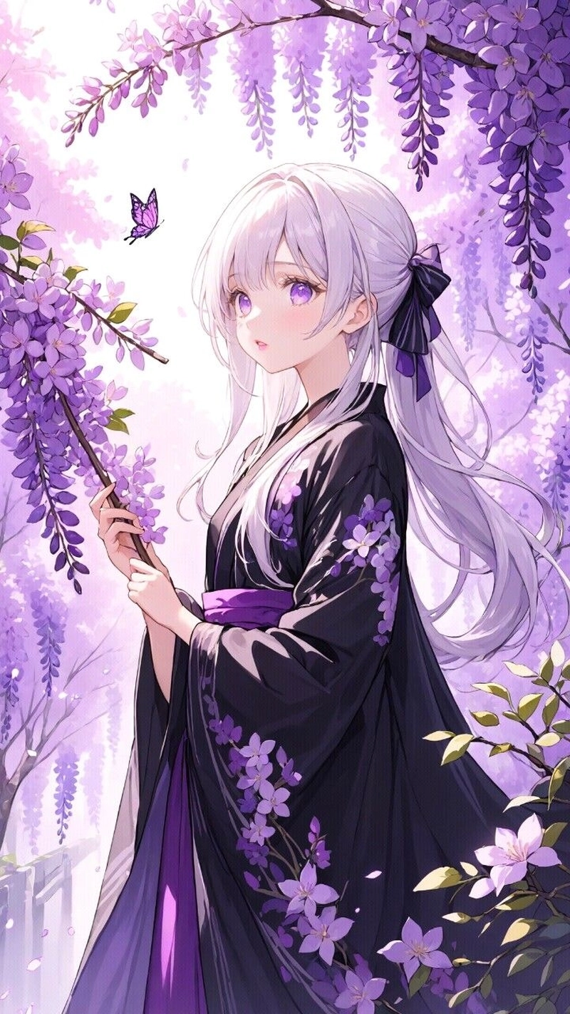 Ảnh anime girl tone tím