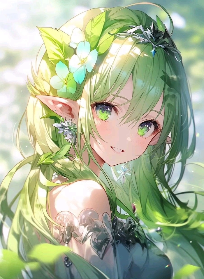 Ảnh anime màu xanh lá