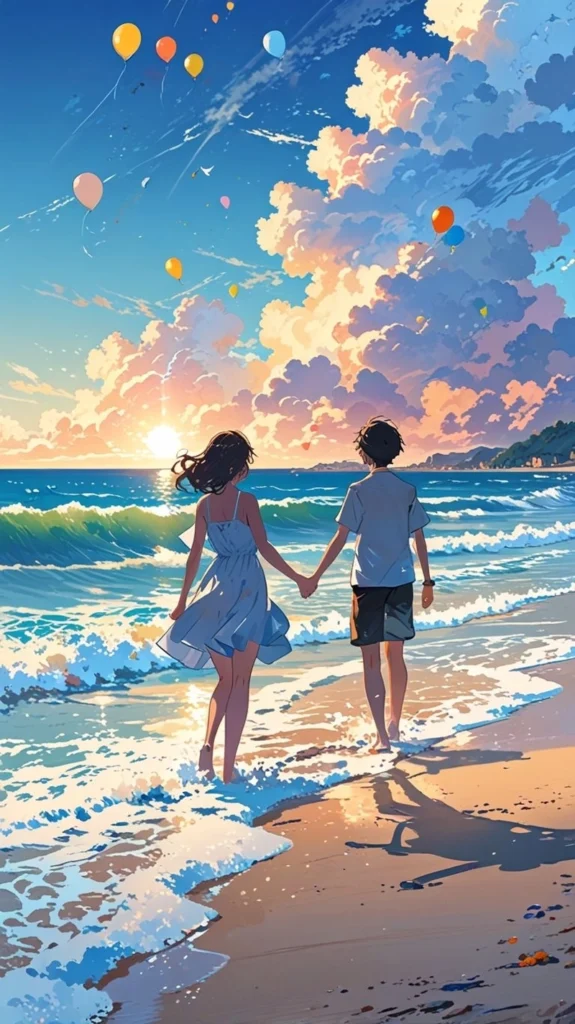 Ảnh anime nắm tay nhau lãng mạn nhất