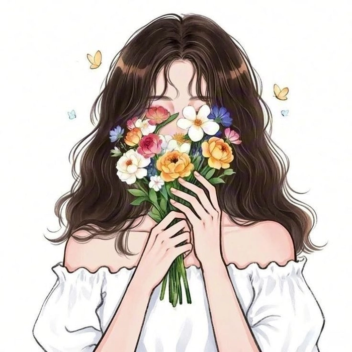 Ảnh anime nữ buồn ngồi che mặt