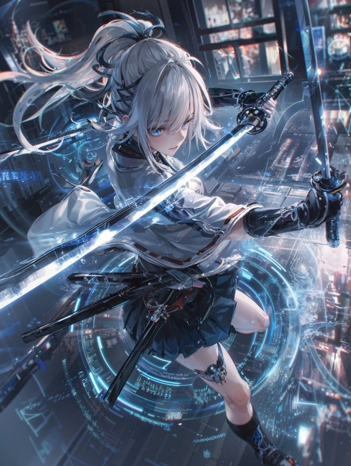 Ảnh anime nữ ngầu ánh mắt sắc lạnh