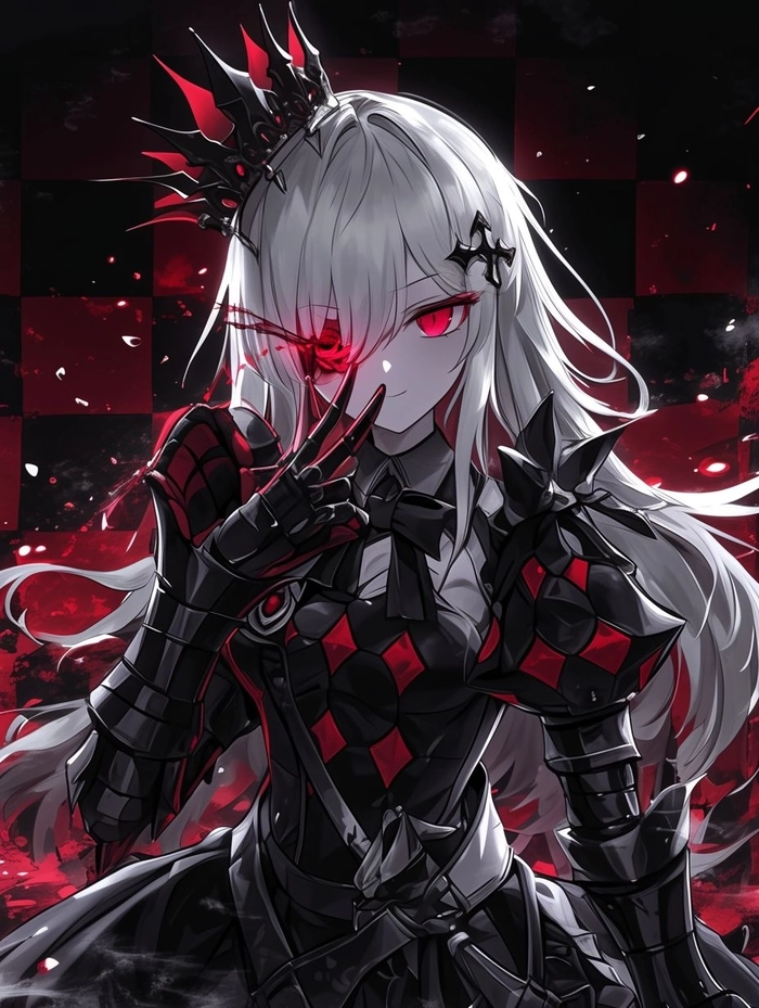 Ảnh anime nữ ngầu mắt đỏ