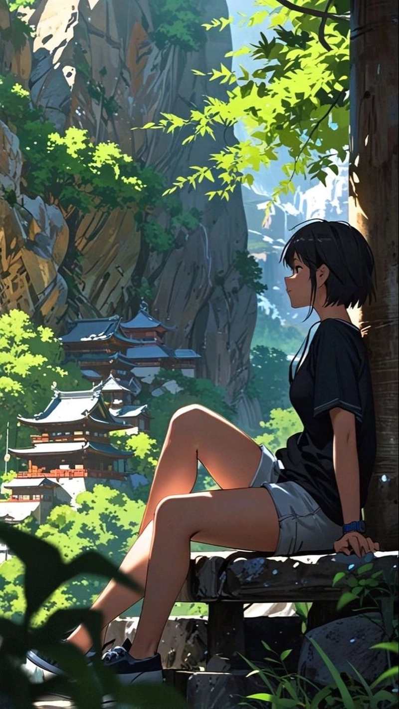 Ảnh anime nữ tóc ngắn buồn