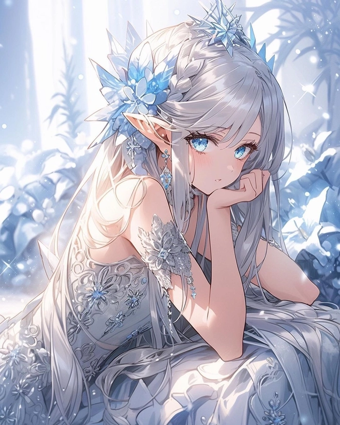 Ảnh anime nữ tóc trắng độc đáo