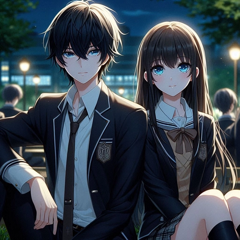 Ảnh cặp anime học sinh tình cảm