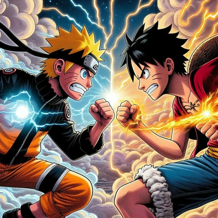 Ảnh đối đầu giữa Naruto x Luffy