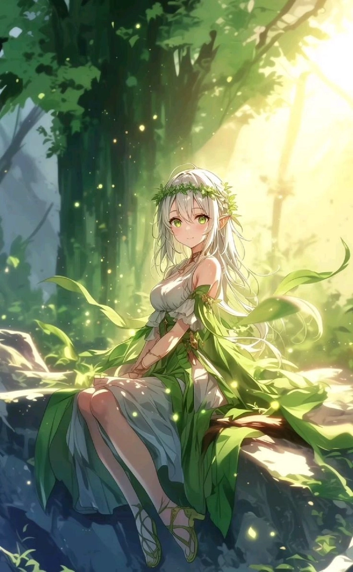 Ảnh nền anime xanh lá