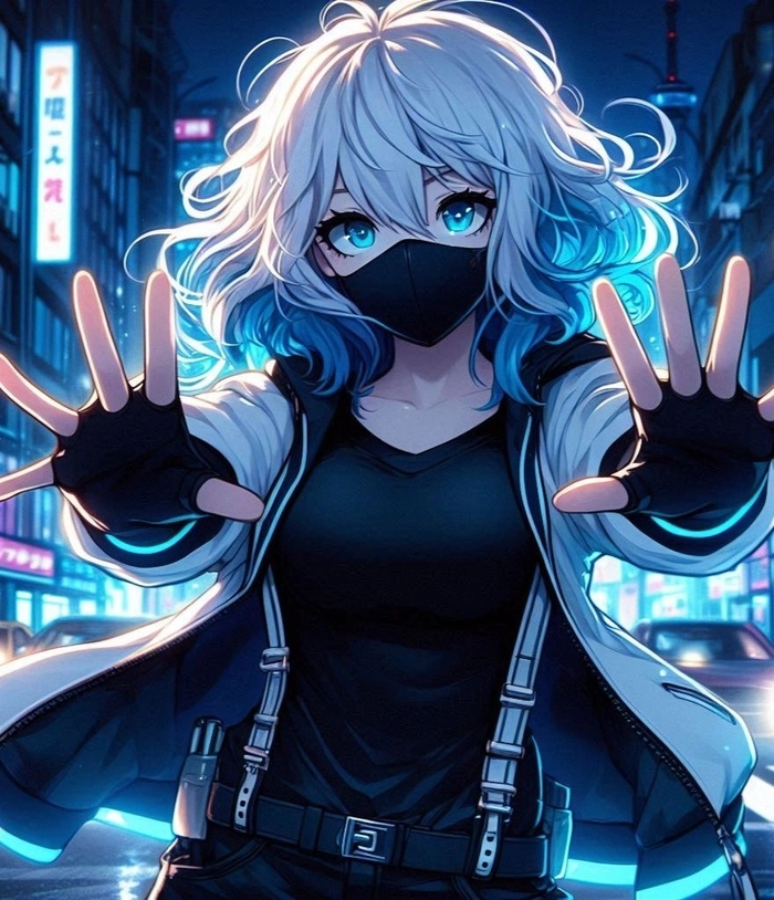 Ảnh nữ anime đeo khẩu trang cute