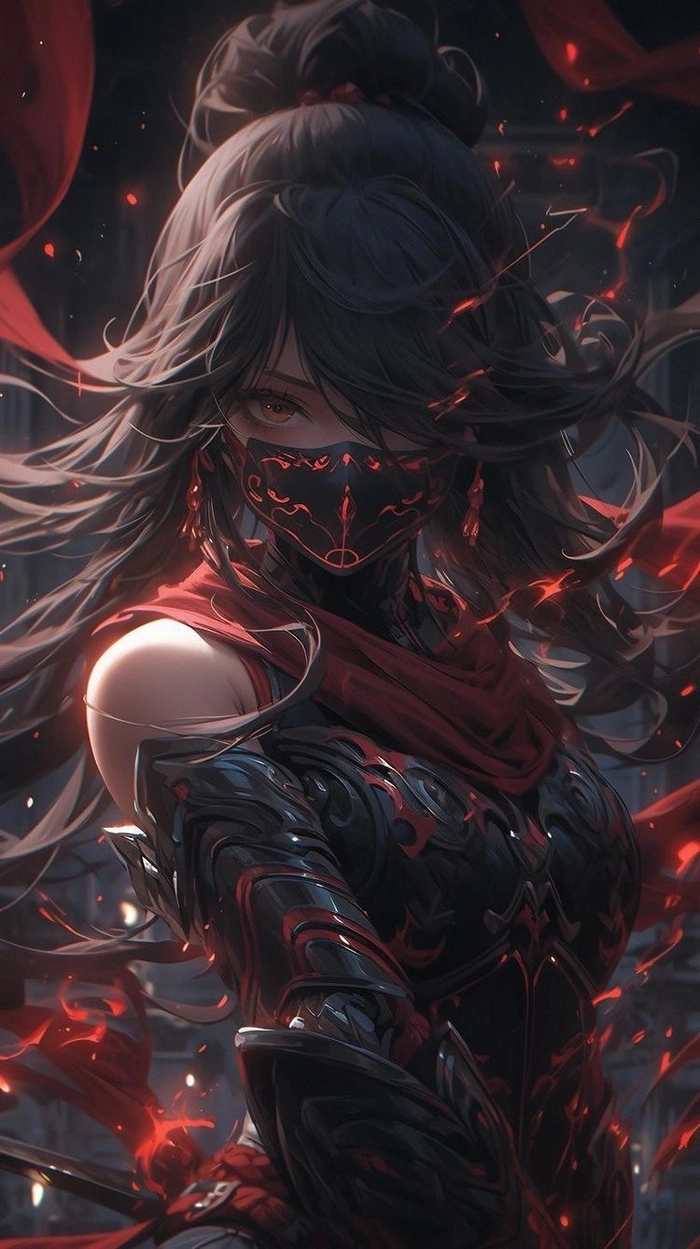 Ảnh nữ cute đeo khẩu trang anime