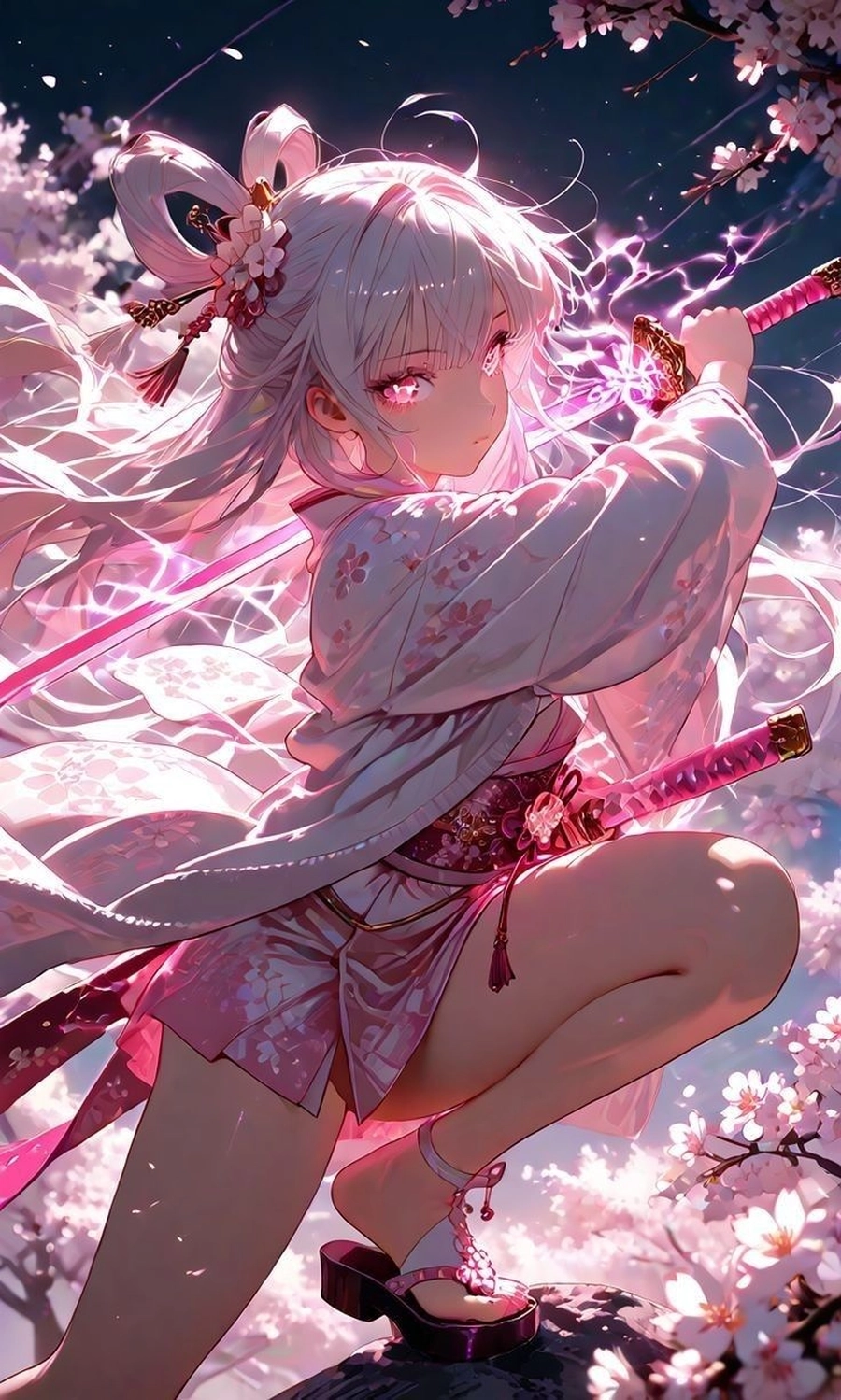 Anime girl tóc hồng siêu đẹp