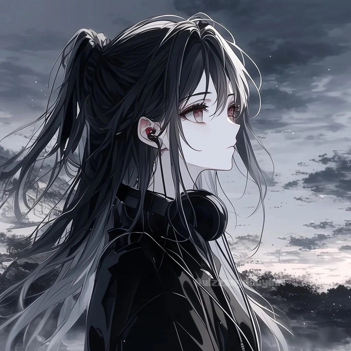 Anime nữ buồn nhìn xa xăm