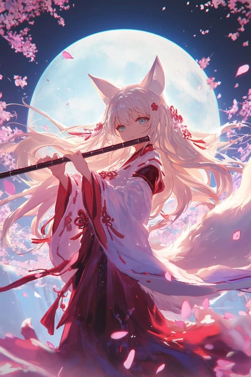 Anime nữ hồ ly tóc dài