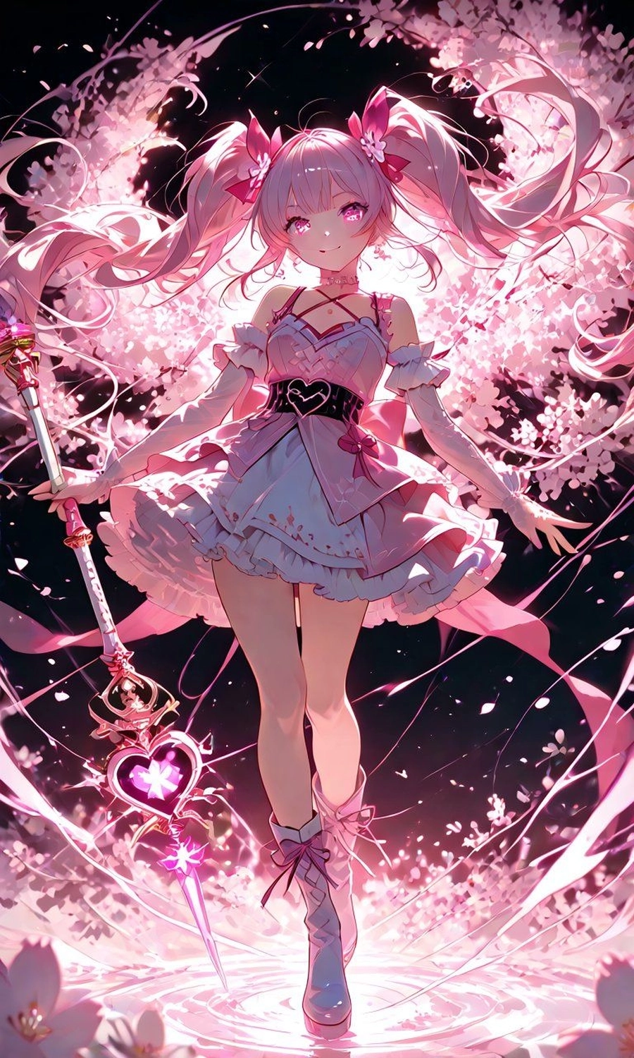 Anime tóc hồng đáng yêu