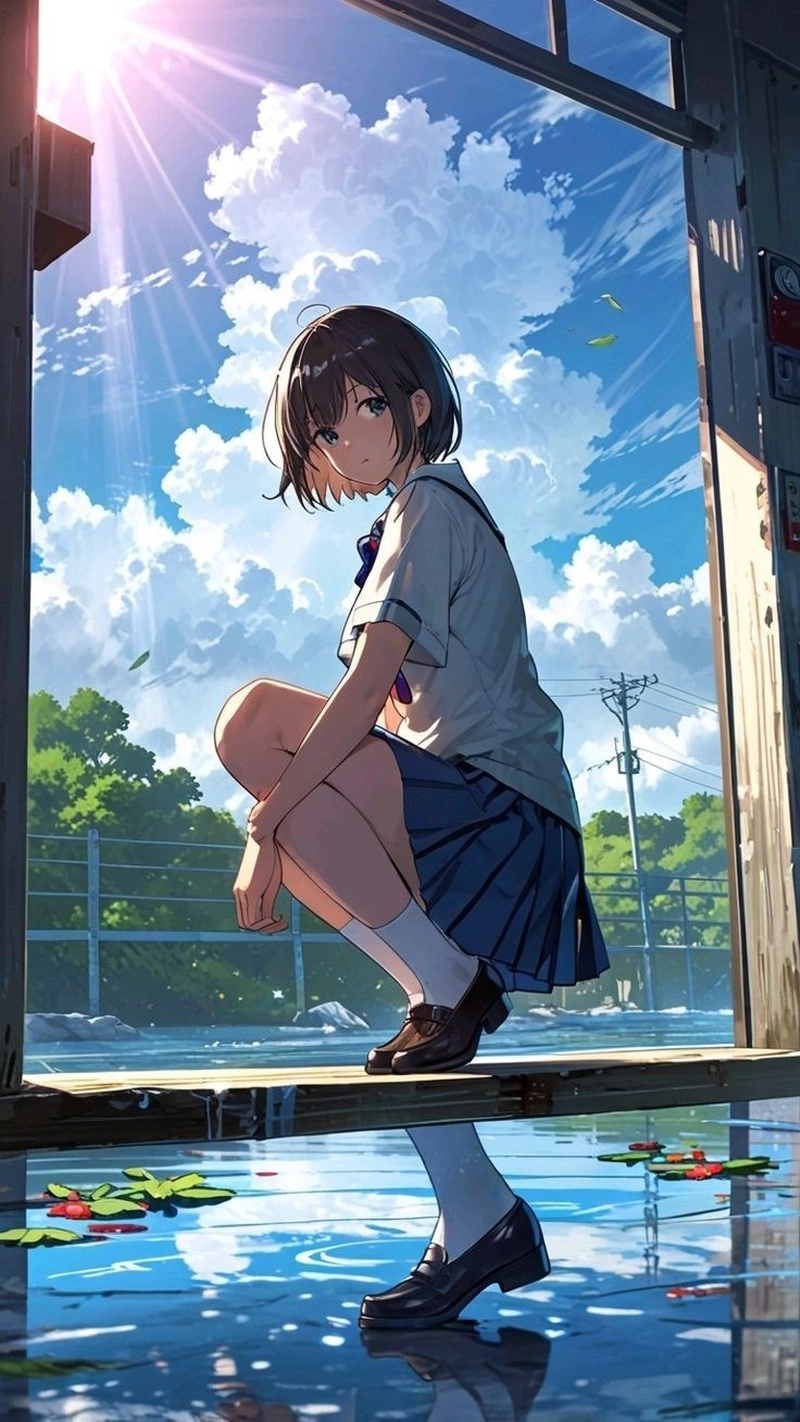 Gái anime cute tóc ngắn