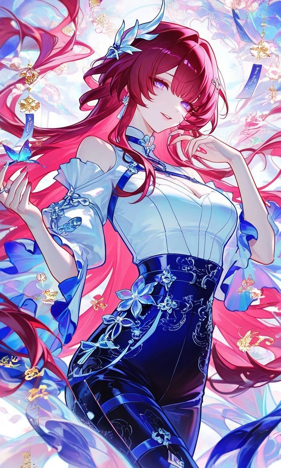 Gái anime tóc hồng cá tính