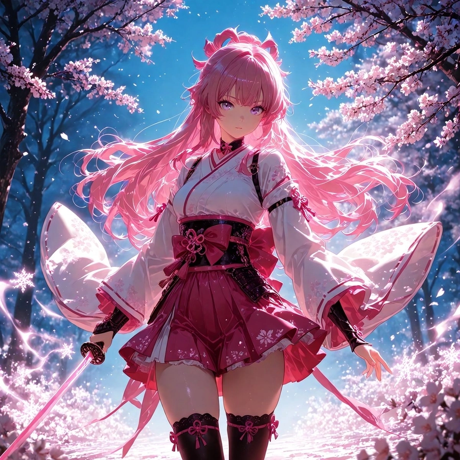 Gái anime tóc hồng dễ thương