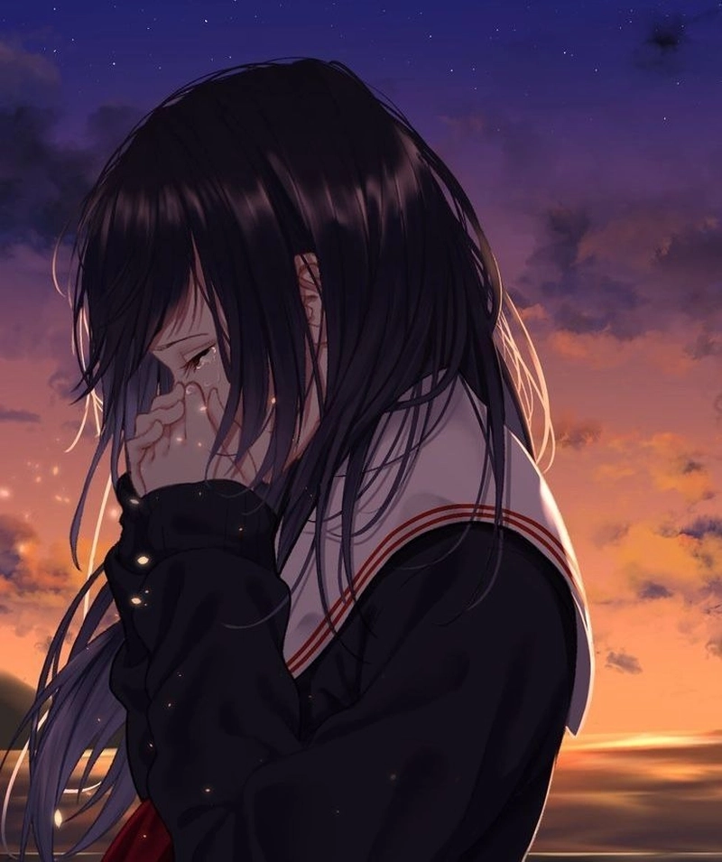 Hình Anime nữ rơi nước mắt