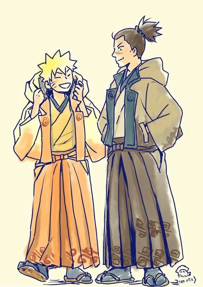 Hình ảnh Naruto Iruka gắn bó