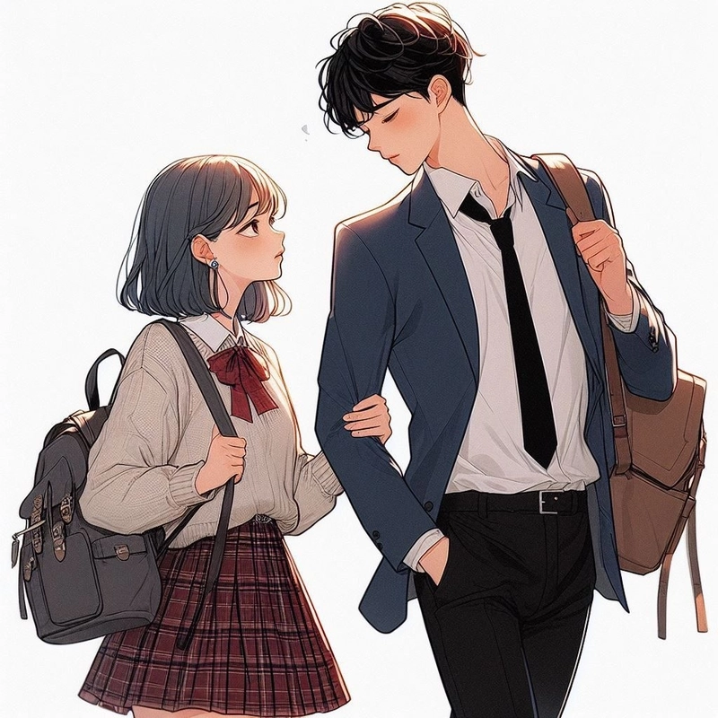 Hình ảnh anime học sinh cặp đôi lãng mạn