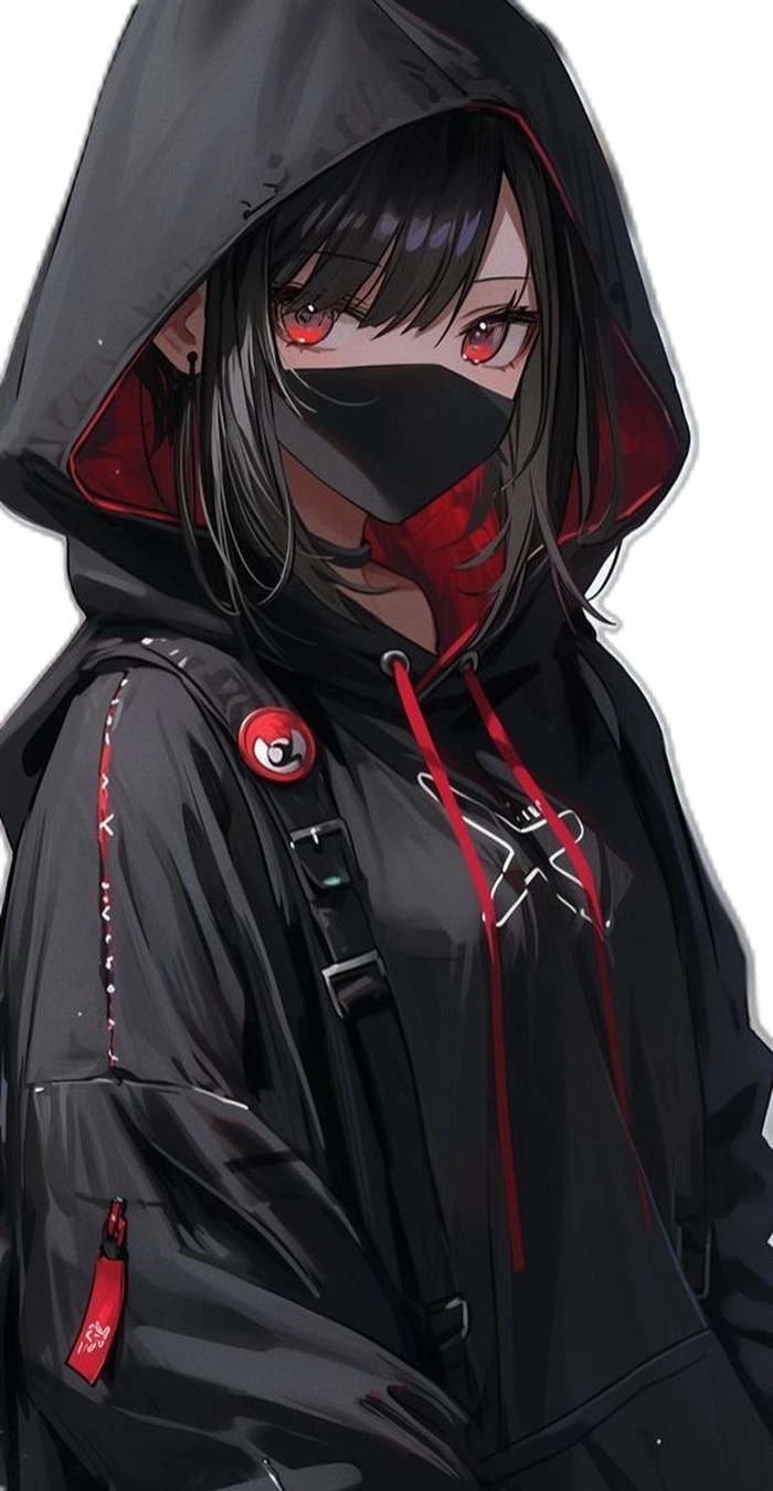 Hình ảnh anime nữ ngầu đeo khẩu trang