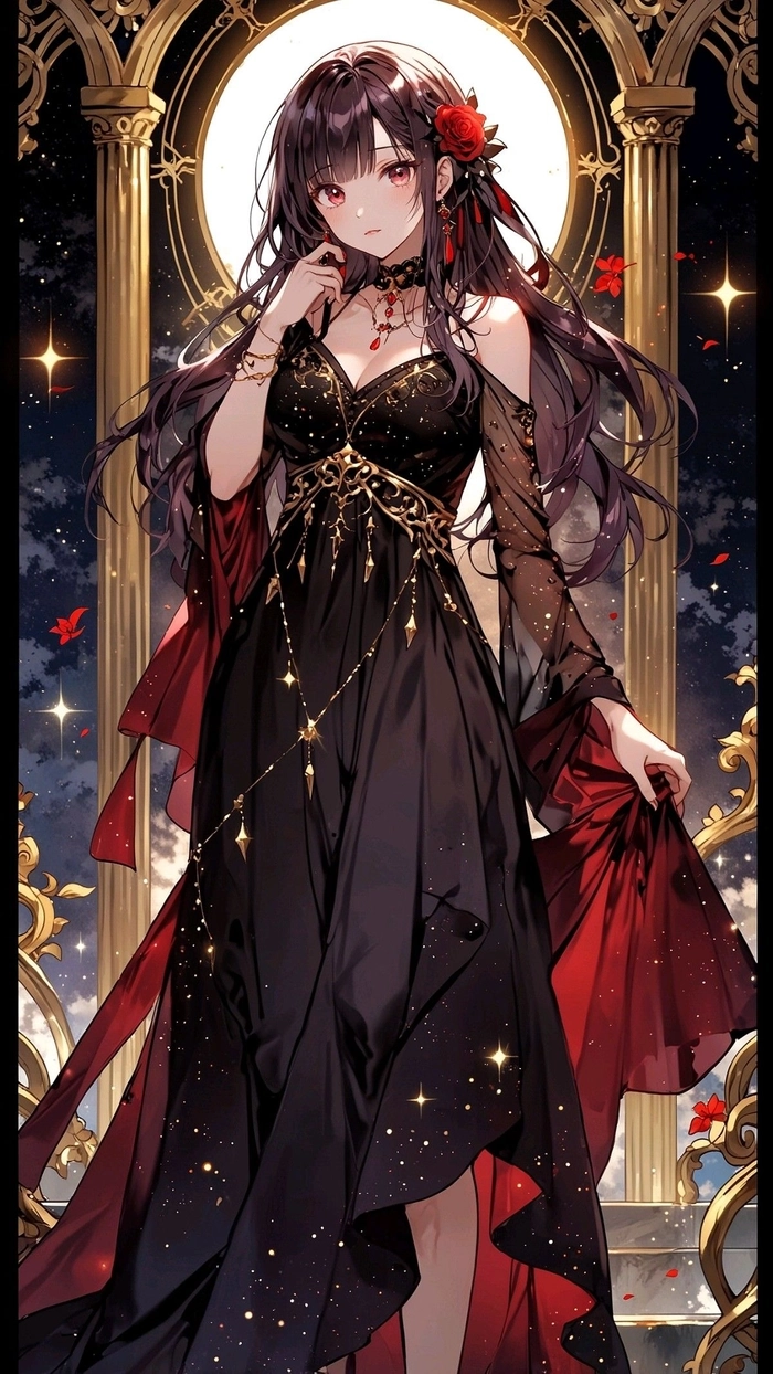 Hình ảnh nữ Anime cool tóc đen