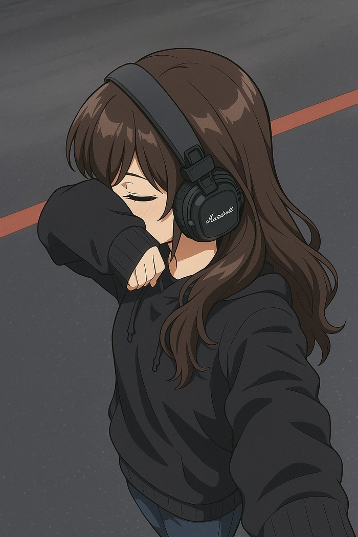 Hình ảnh nữ buồn che mặt anime