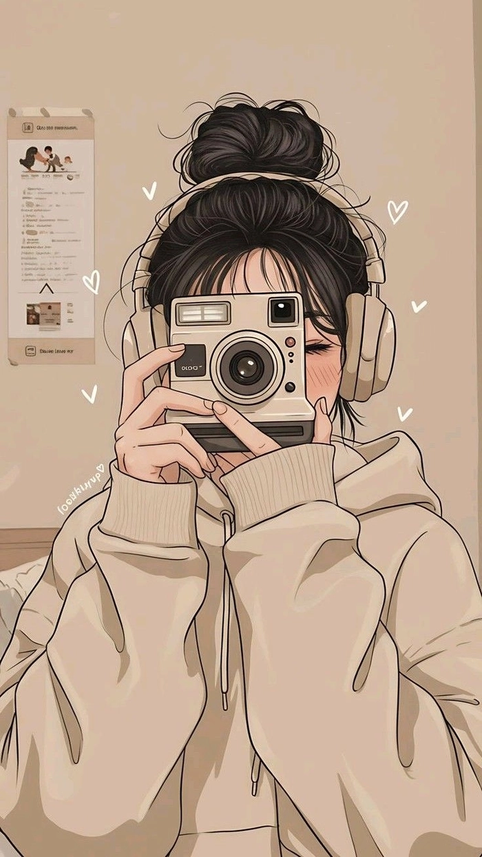 Hình ảnh nữ che mặt cute anime