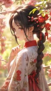 Hình anime cổ trang nữ thần bí