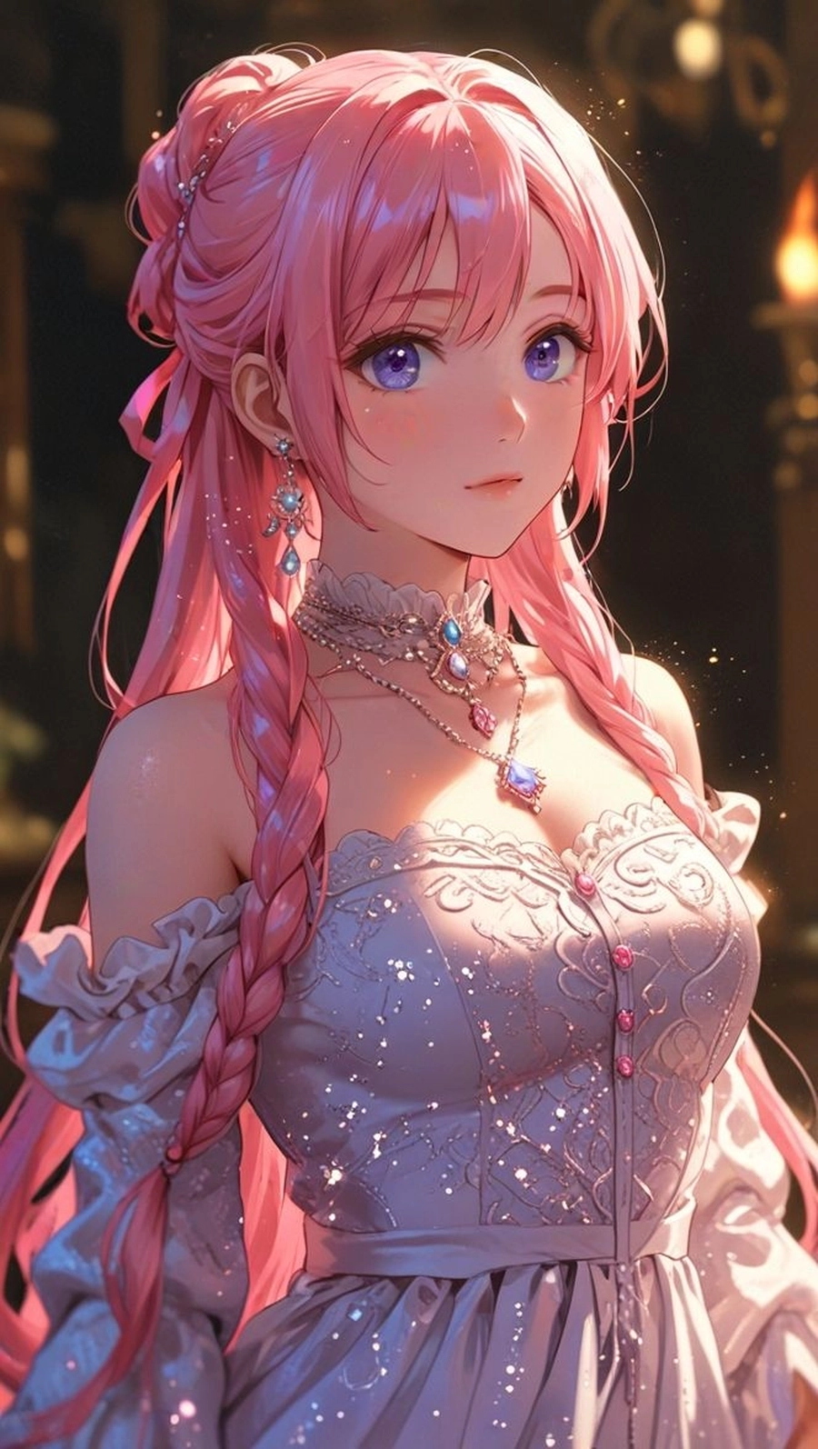 Hình anime girl tóc hồng