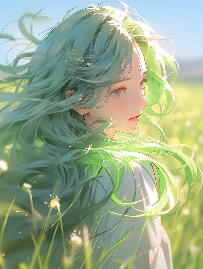 Hình anime ma thuật xanh lá