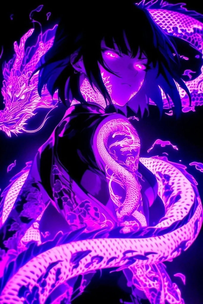 Hình anime màu tím