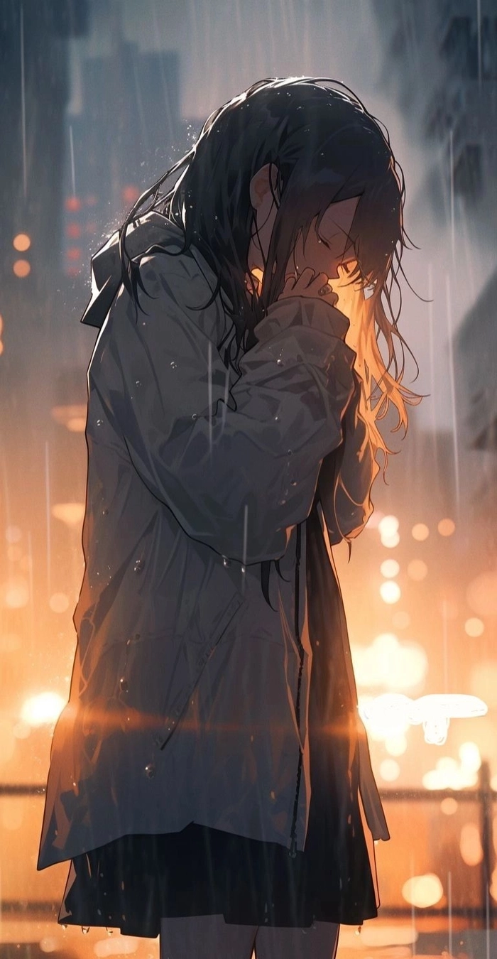 Hình anime nữ buồn cô đơn