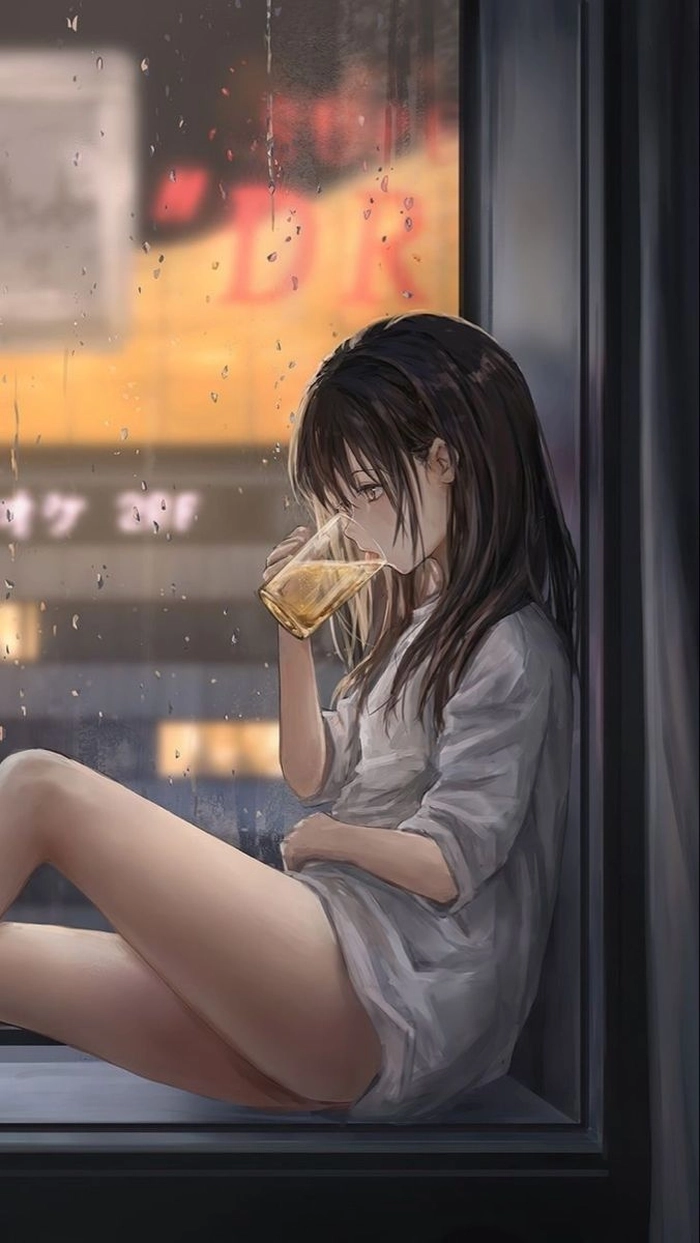 Hình anime nữ buồn đầy tâm sự