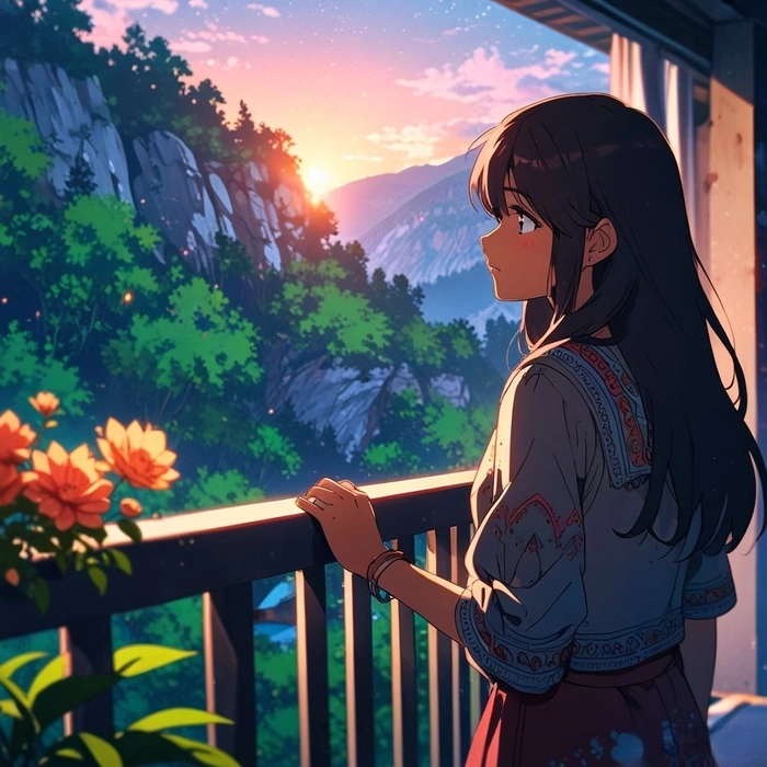 Hình anime nữ buồn tâm trạng