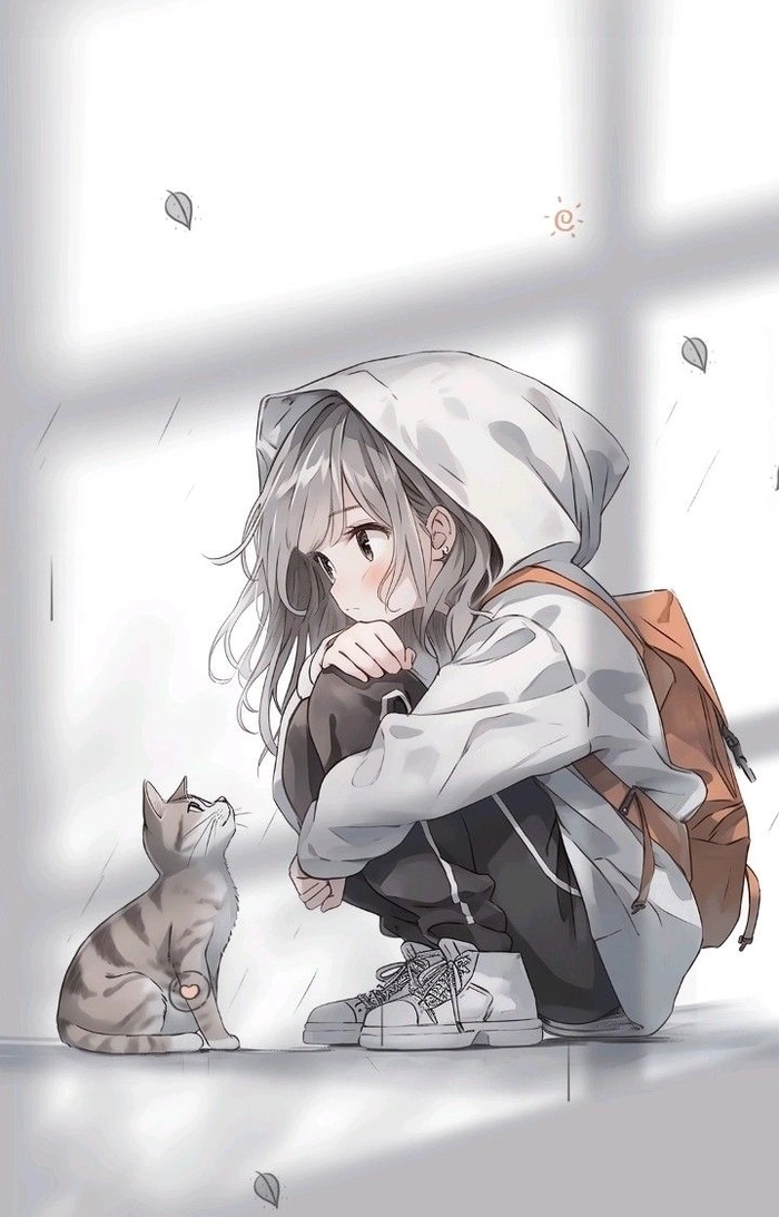 Hình anime nữ buồn trầm tư