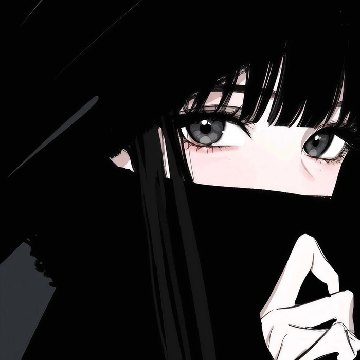 Hình anime nữ cool ngầu che mặt