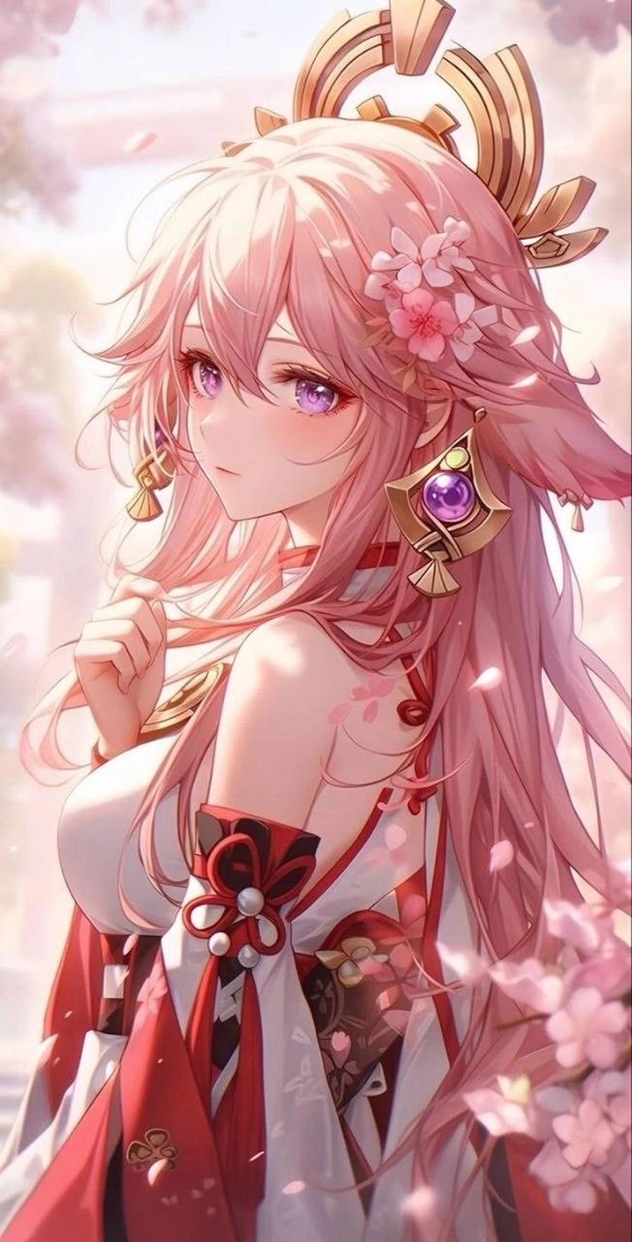 Hình anime nữ màu tóc hồng