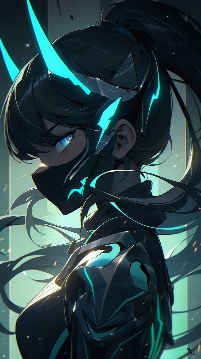 Hình anime nữ ngầu che mặt đẹp