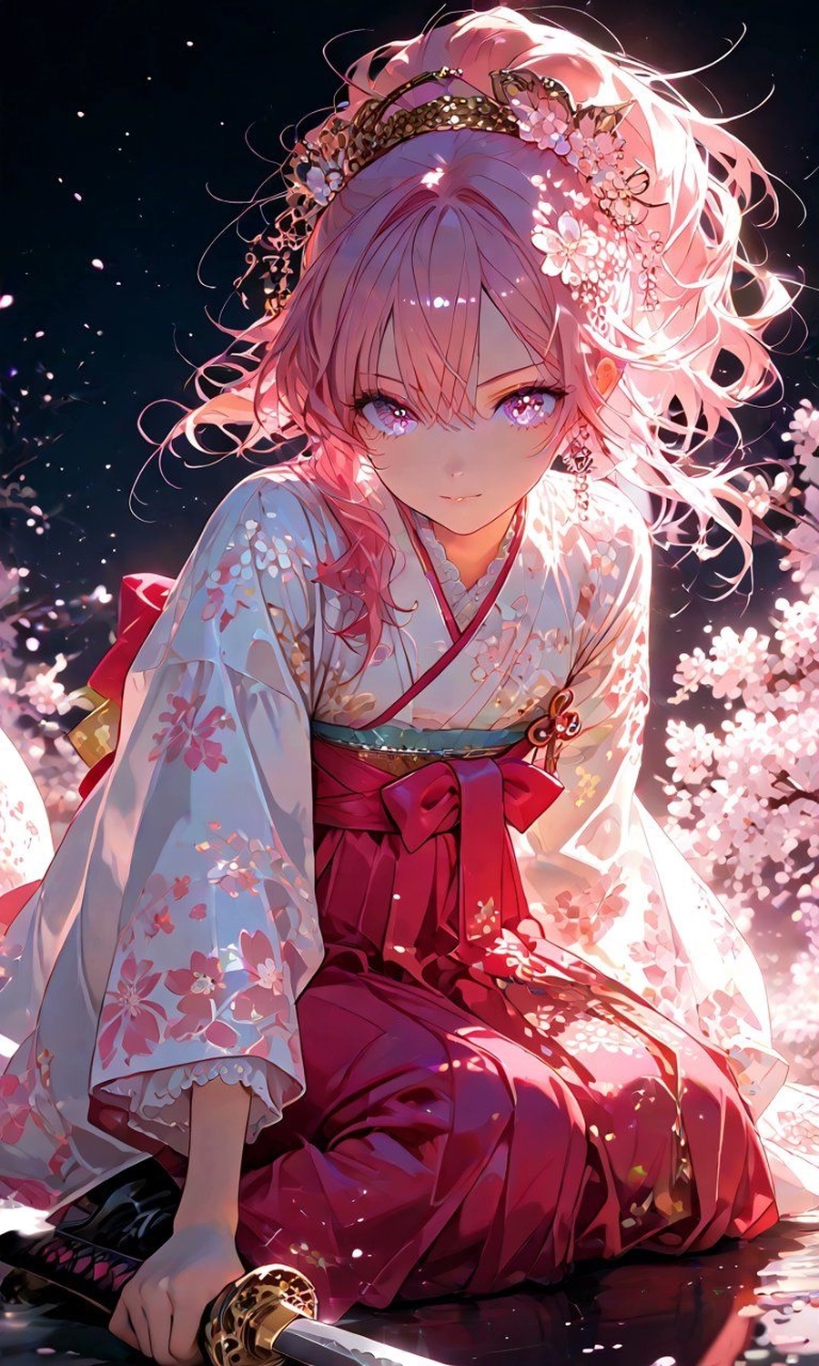 Hình anime tóc hồng ấn tượng