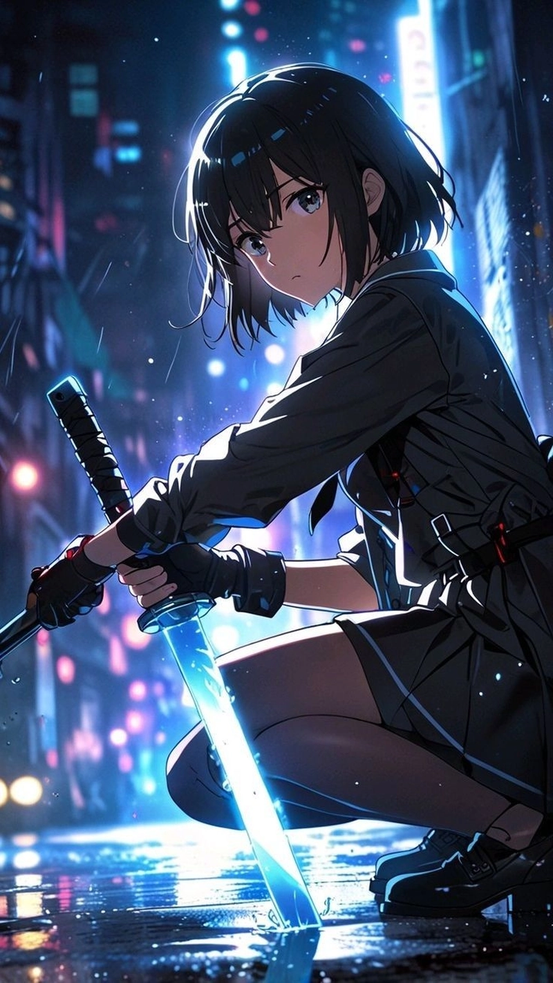 Hình anime tóc ngắn đáng yêu