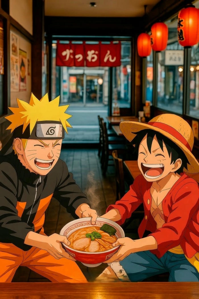 Hình chế Naruto x Luffy