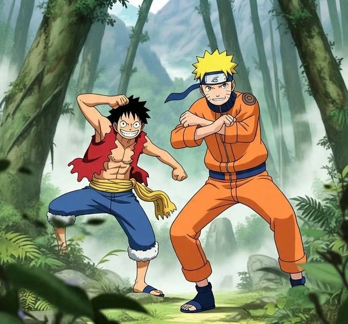 Hình fan yêu thích Naruto x Luffy