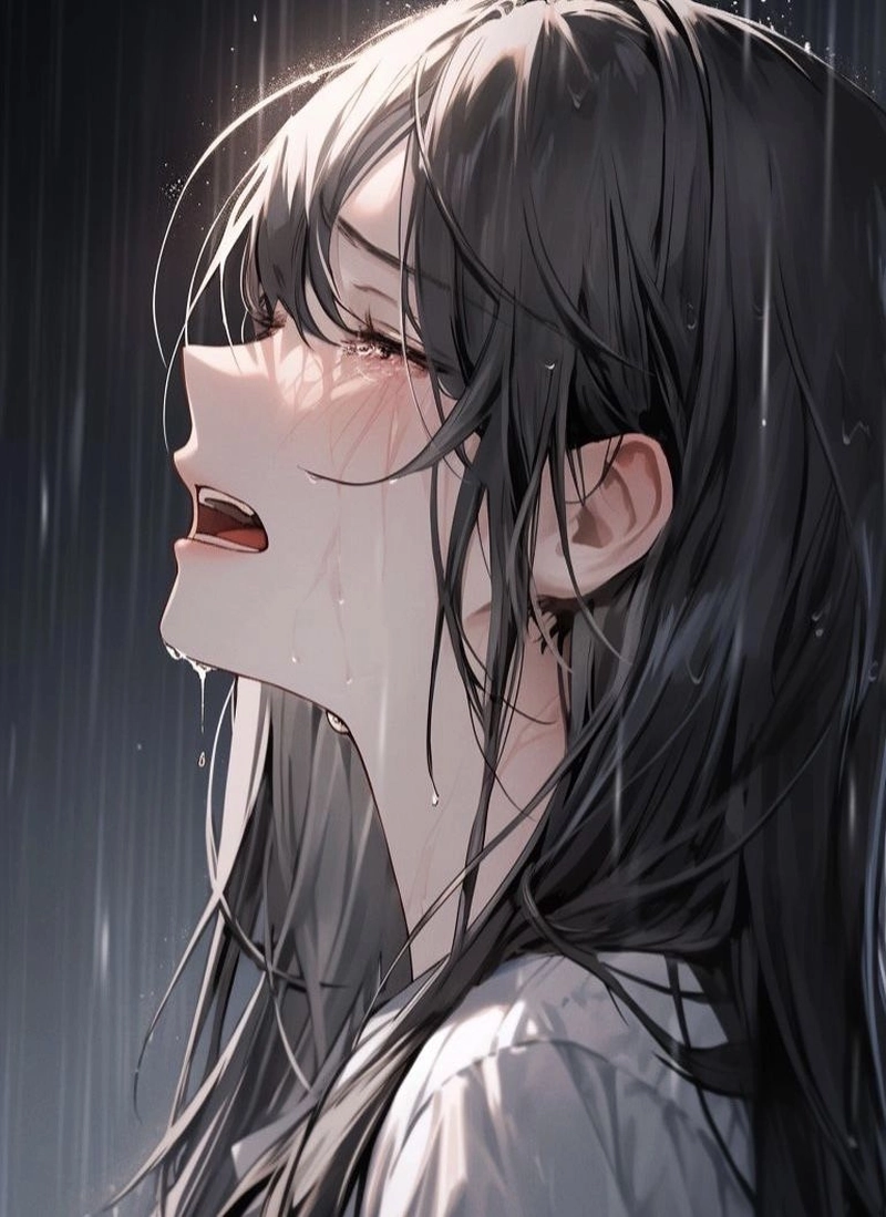 Hình gái Anime khóc cute