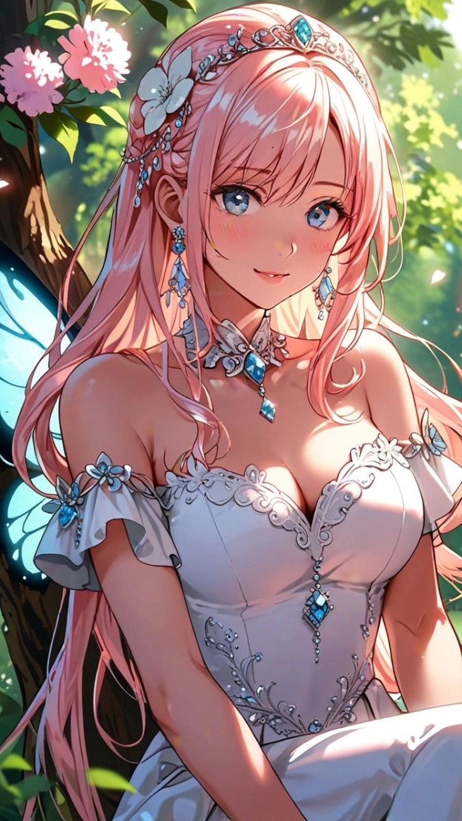 Hình gái anime tóc hồng đẹp