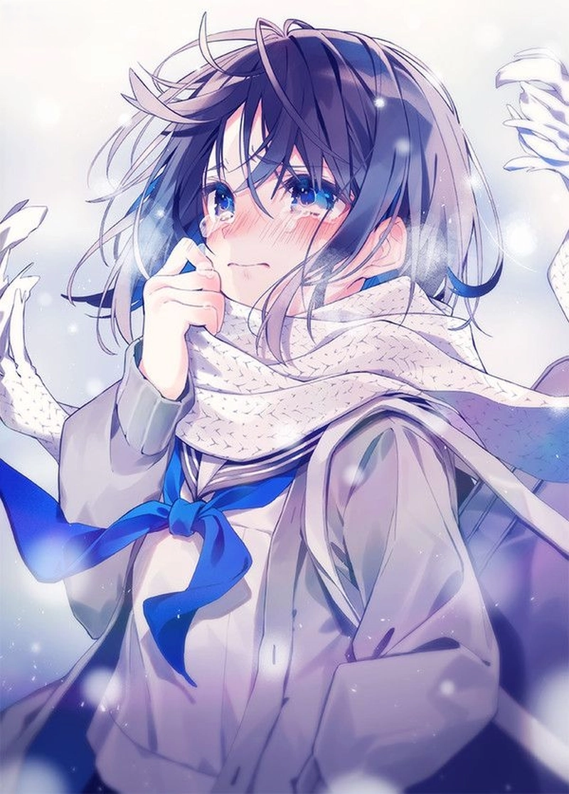 Hình hoạt hình nữ khóc 4k