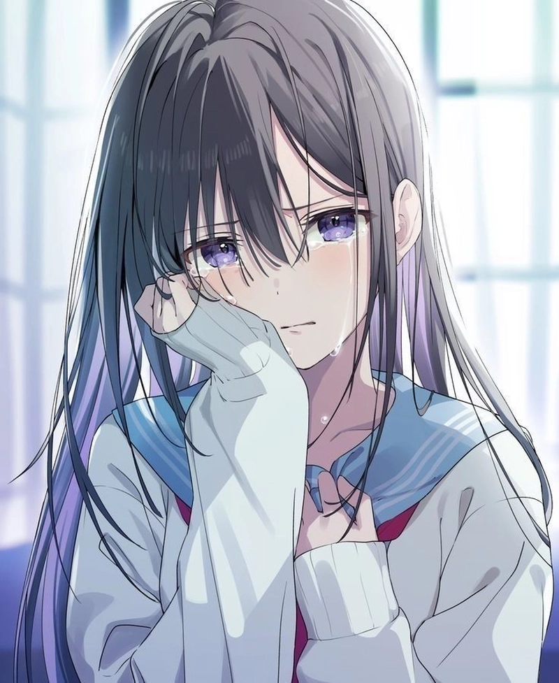 Hình nền Anime nữ buồn